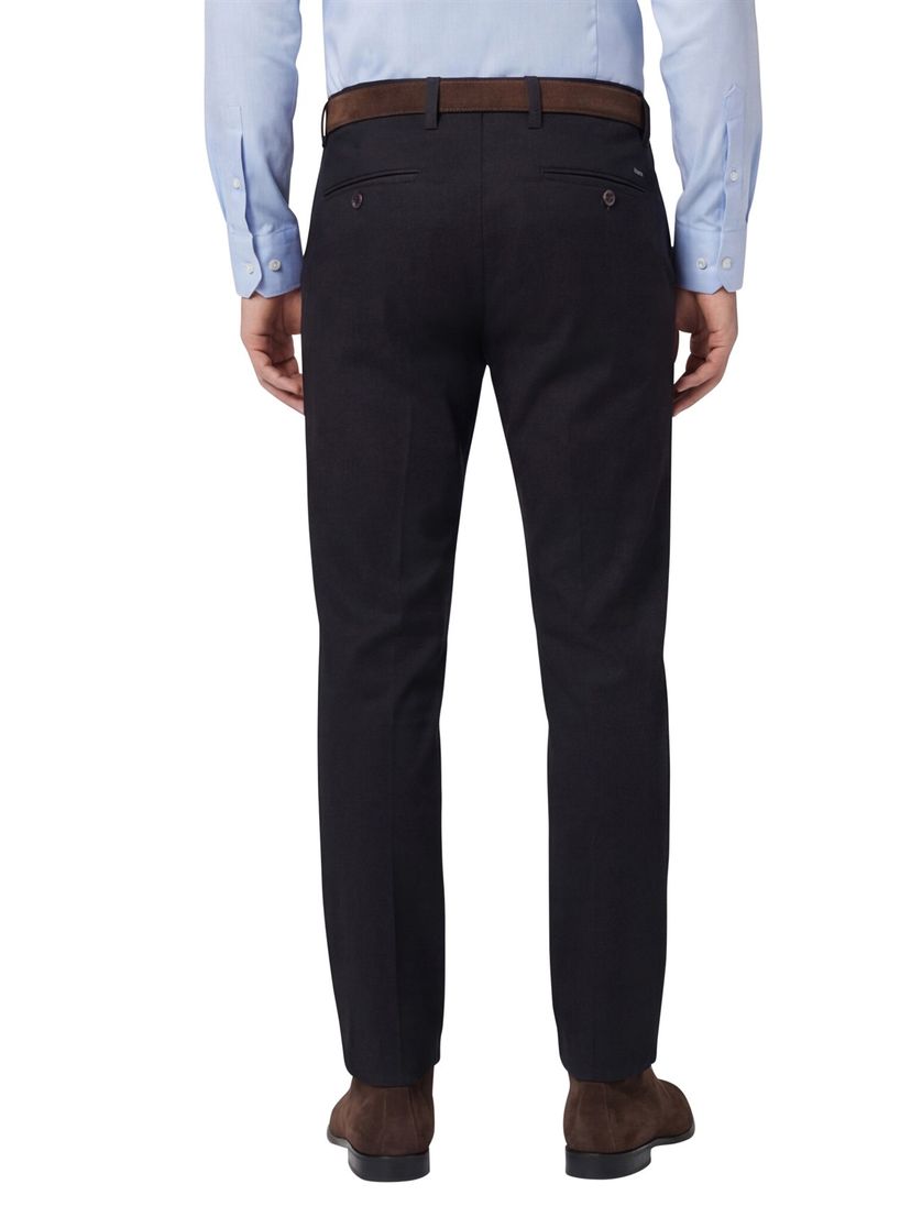 Brax katoenen broek Felix modern fit zwart geprint katoen