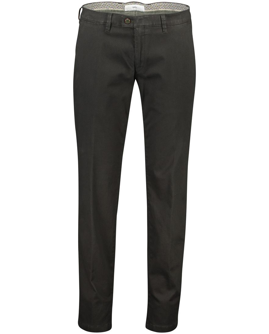 Brax katoenen broek Felix groen geprint modern fit