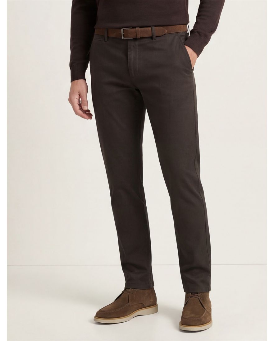 Brax katoenen broek Felix groen geprint modern fit