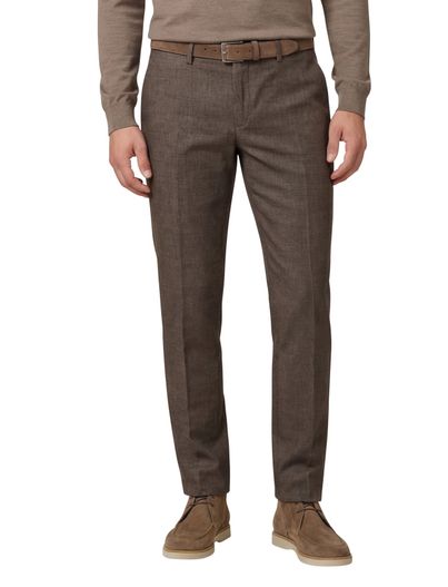 Brax Brax katoenen broek bruin gemêleerd katoen Felix modern fit