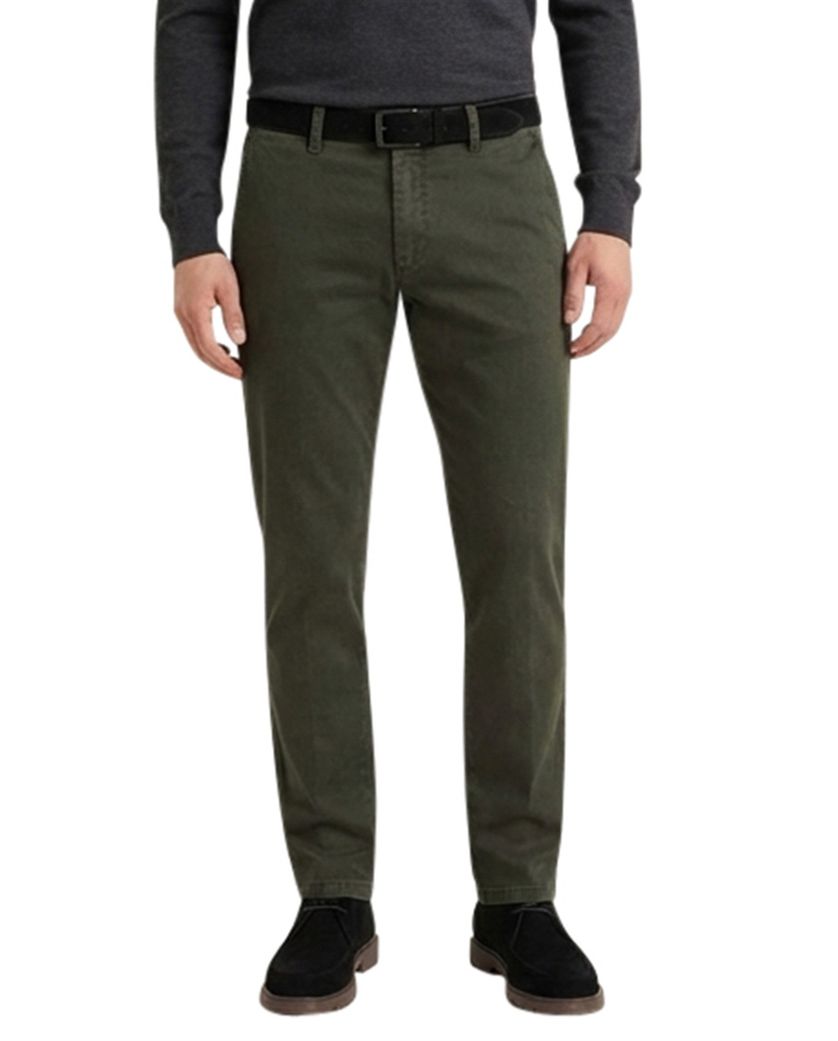 donkergroene Eurex chino Jim stretch