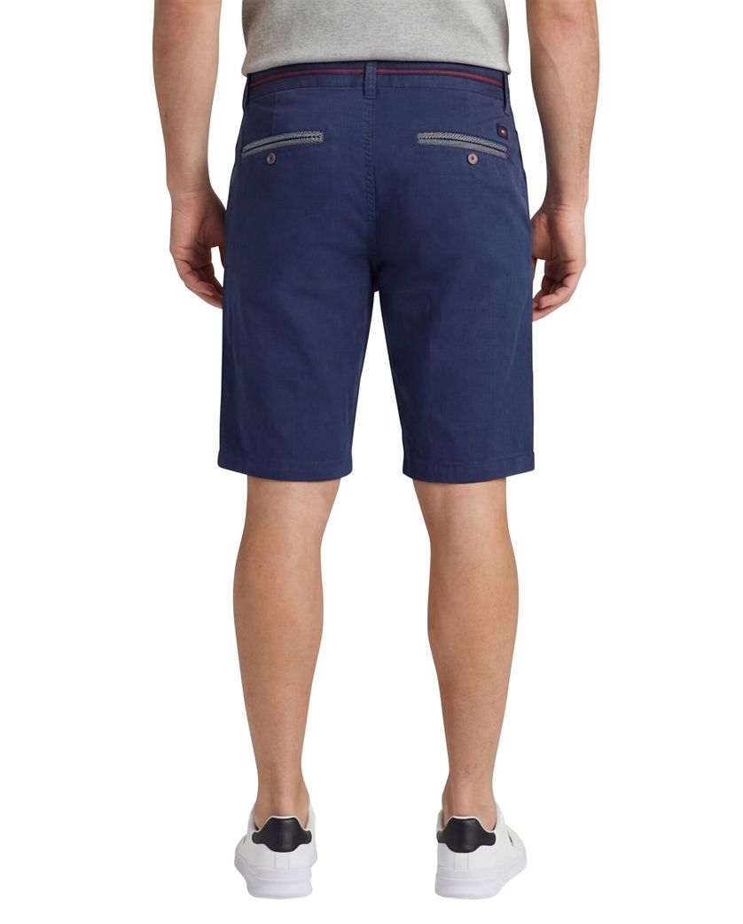 Portofino bermuda donkerblauw slim fit katoen