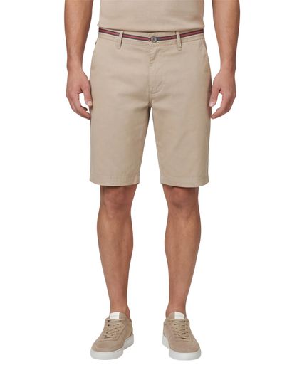 Portofino Portofino korte broek camel katoen bermuda slim fit
