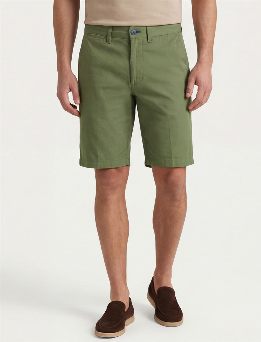 Portofino bermuda groen Koke Como katoen slim fit