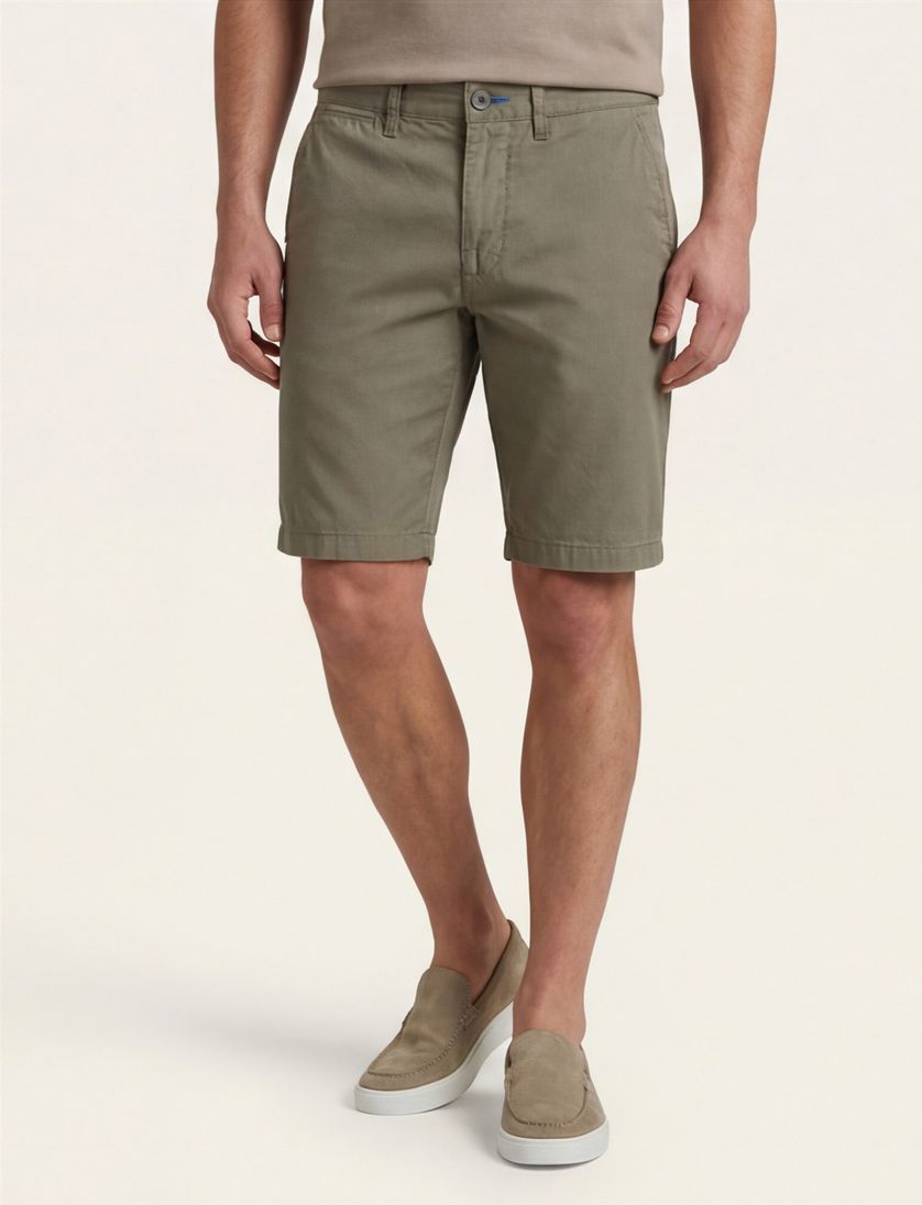 Portofino katoenen bermuda Koke Como slim fit khaki