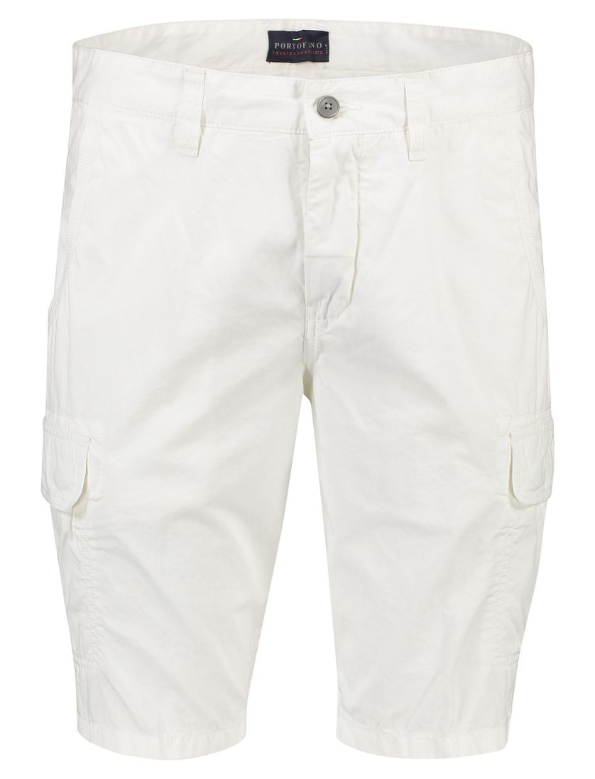 Portofino Katoenen bermuda wit slim fit Mane Latina