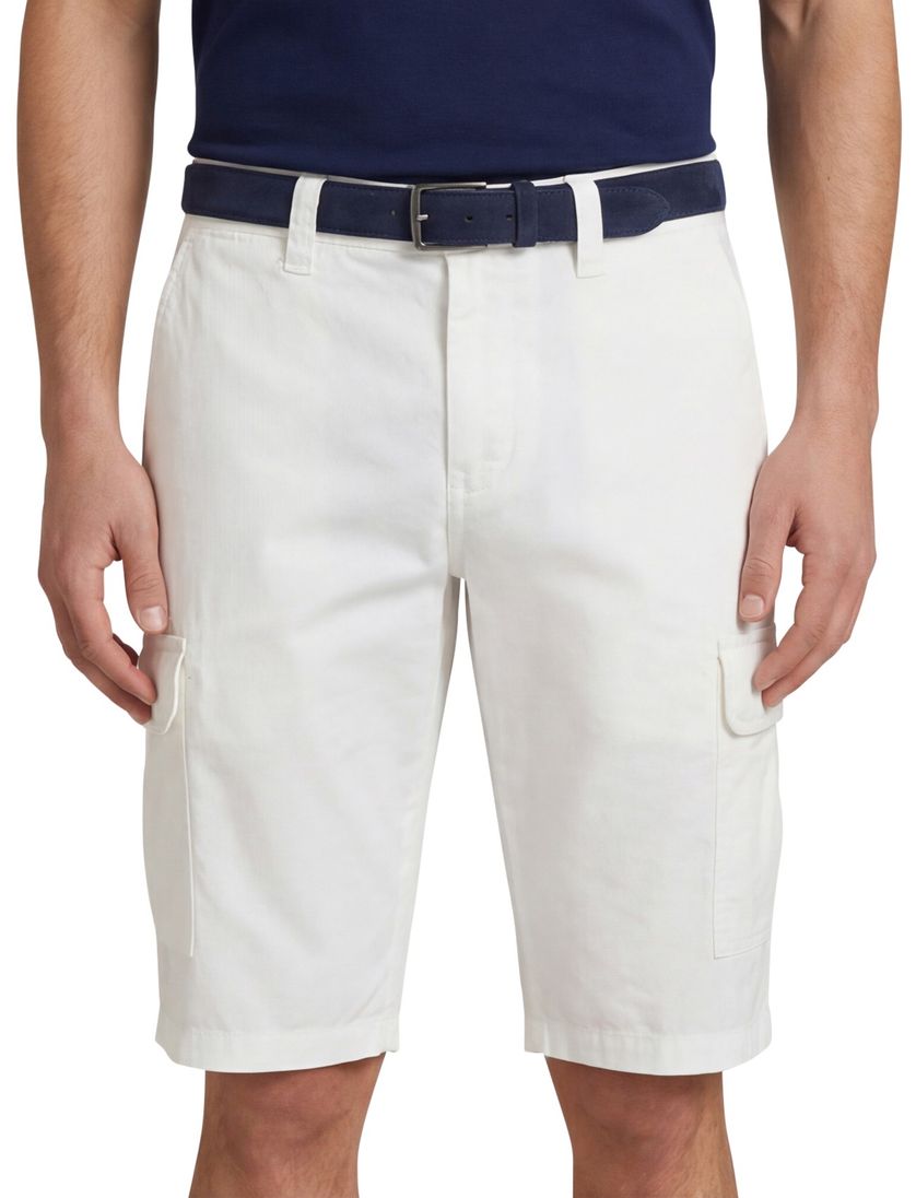 Portofino Katoenen bermuda wit slim fit Mane Latina