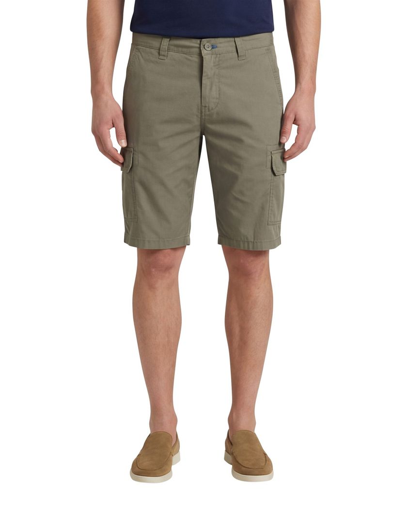 Portofino Mane Latina katoenen bermuda slim fit donkergroen