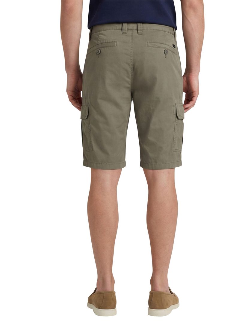 Portofino Mane Latina katoenen bermuda slim fit donkergroen