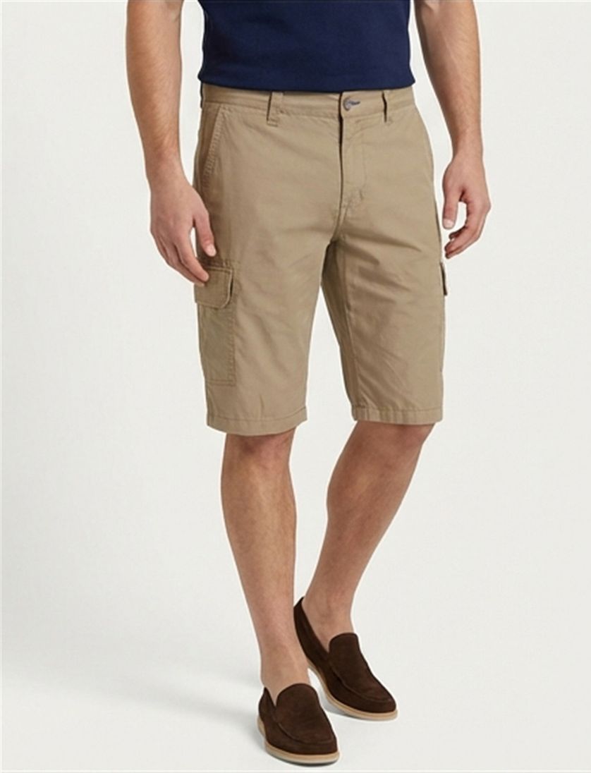 Portofino katoenen bermuda bruin slim fit Mane Latina