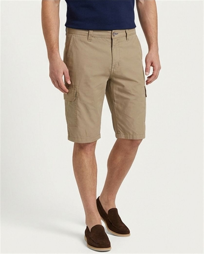 Portofino katoenen bermuda bruin slim fit Mane Latina