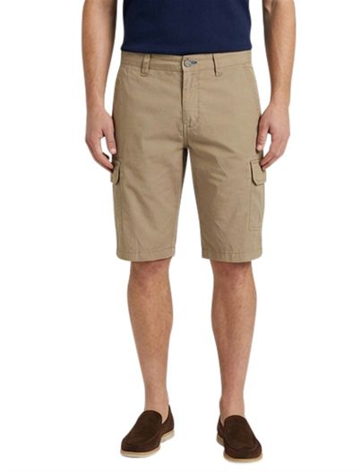 Portofino Portofino katoenen bermuda bruin slim fit Mane Latina