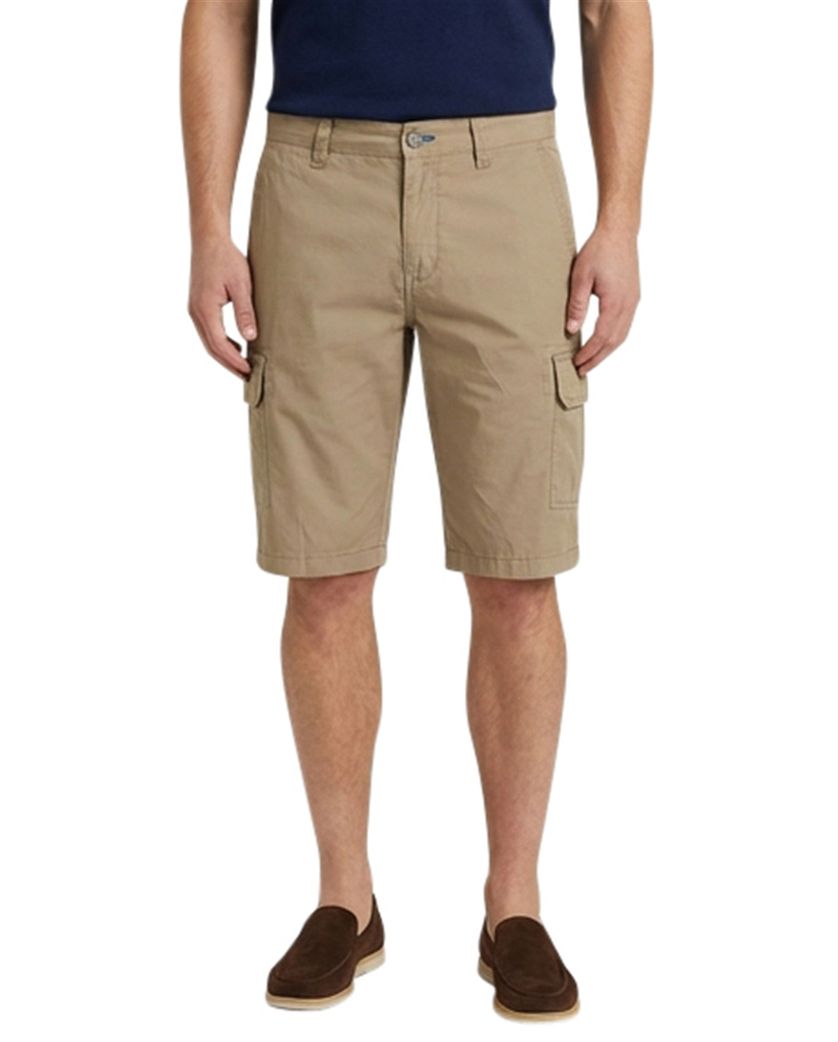 Portofino katoenen bermuda bruin slim fit Mane Latina