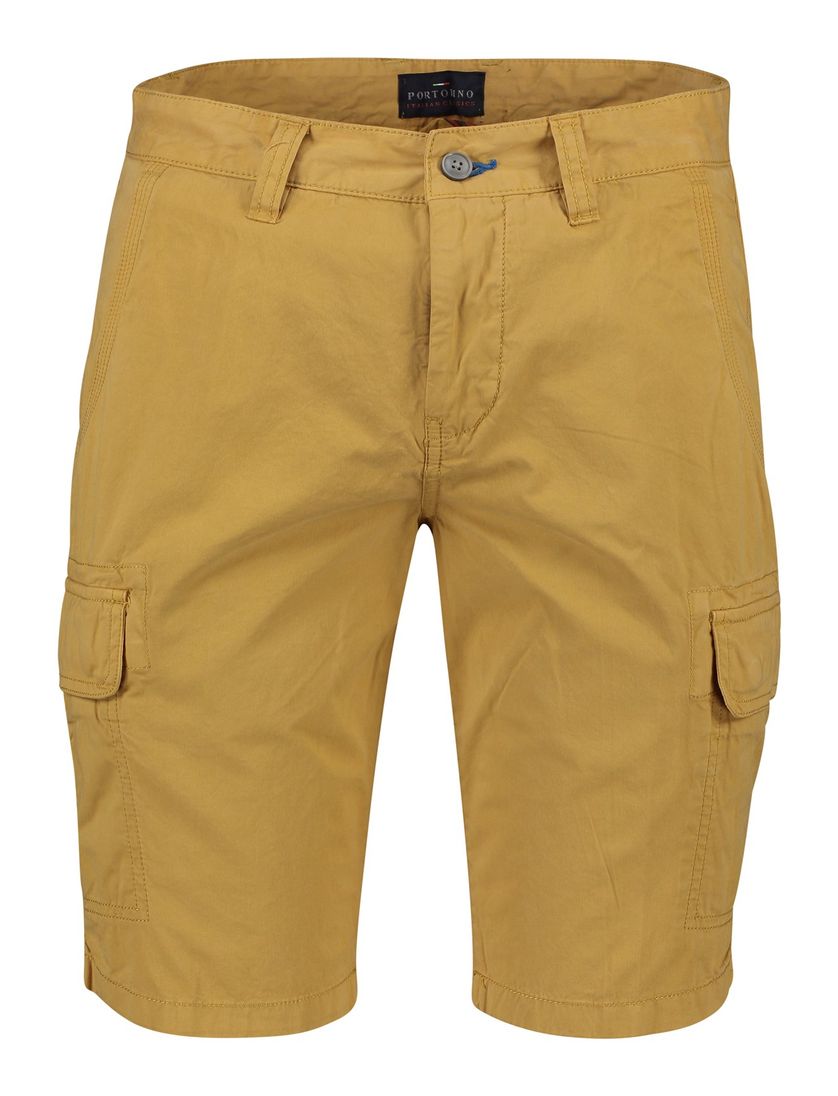 Portofino Mane Latina katoenen slim fit gele bermuda