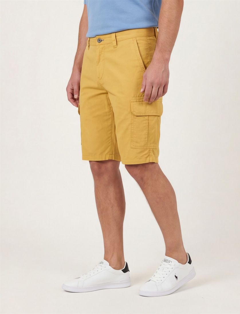 Portofino Mane Latina katoenen slim fit gele bermuda