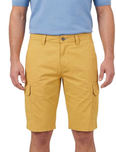 Portofino Portofino Mane Latina katoenen slim fit gele bermuda