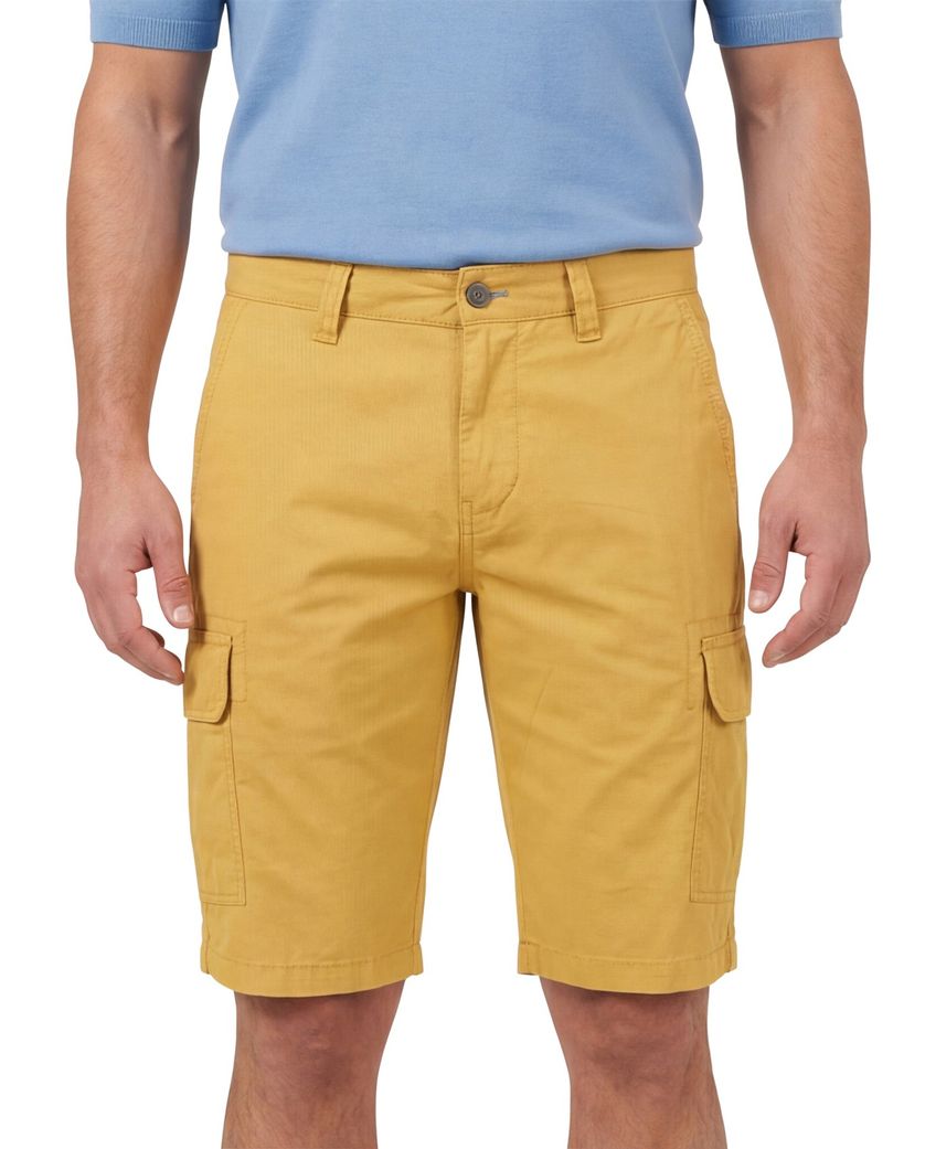 Portofino Mane Latina katoenen slim fit gele bermuda