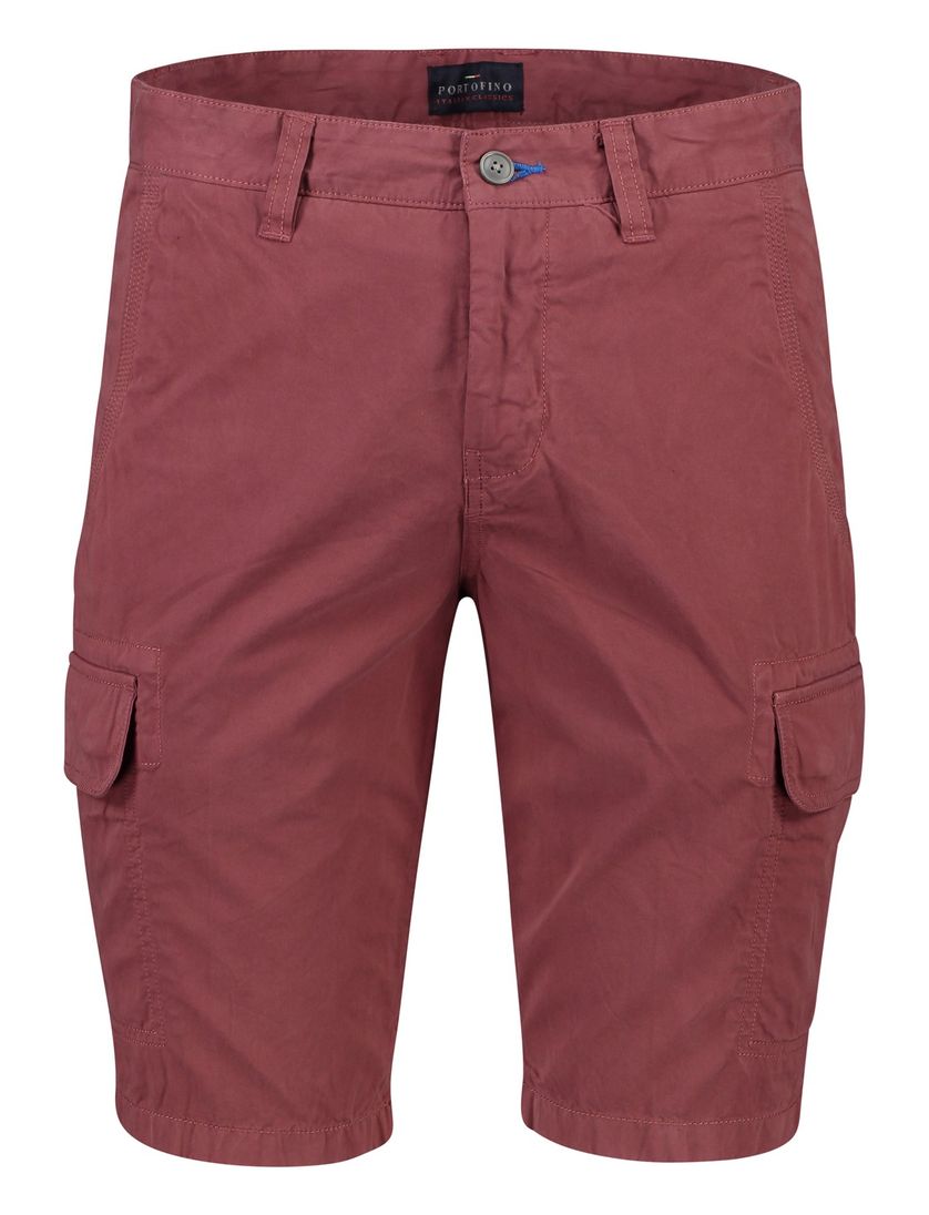 Portofino bermuda rood Mane Latina katoen slim fit