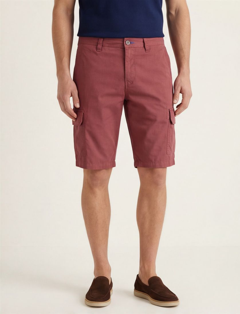 Portofino bermuda rood Mane Latina katoen slim fit