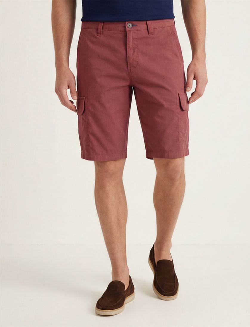 Portofino bermuda rood Mane Latina katoen slim fit