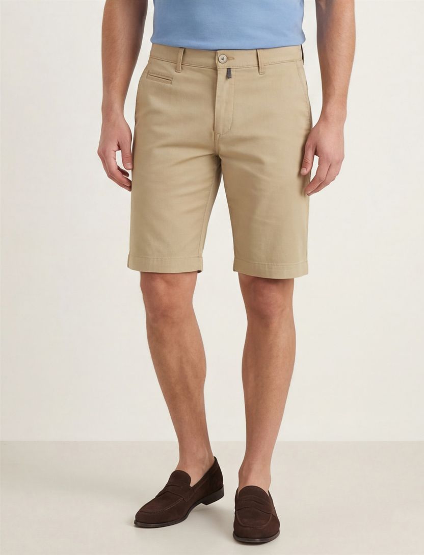 Katoenen Portofino bermuda lichtbruin slim fit Mane Latina