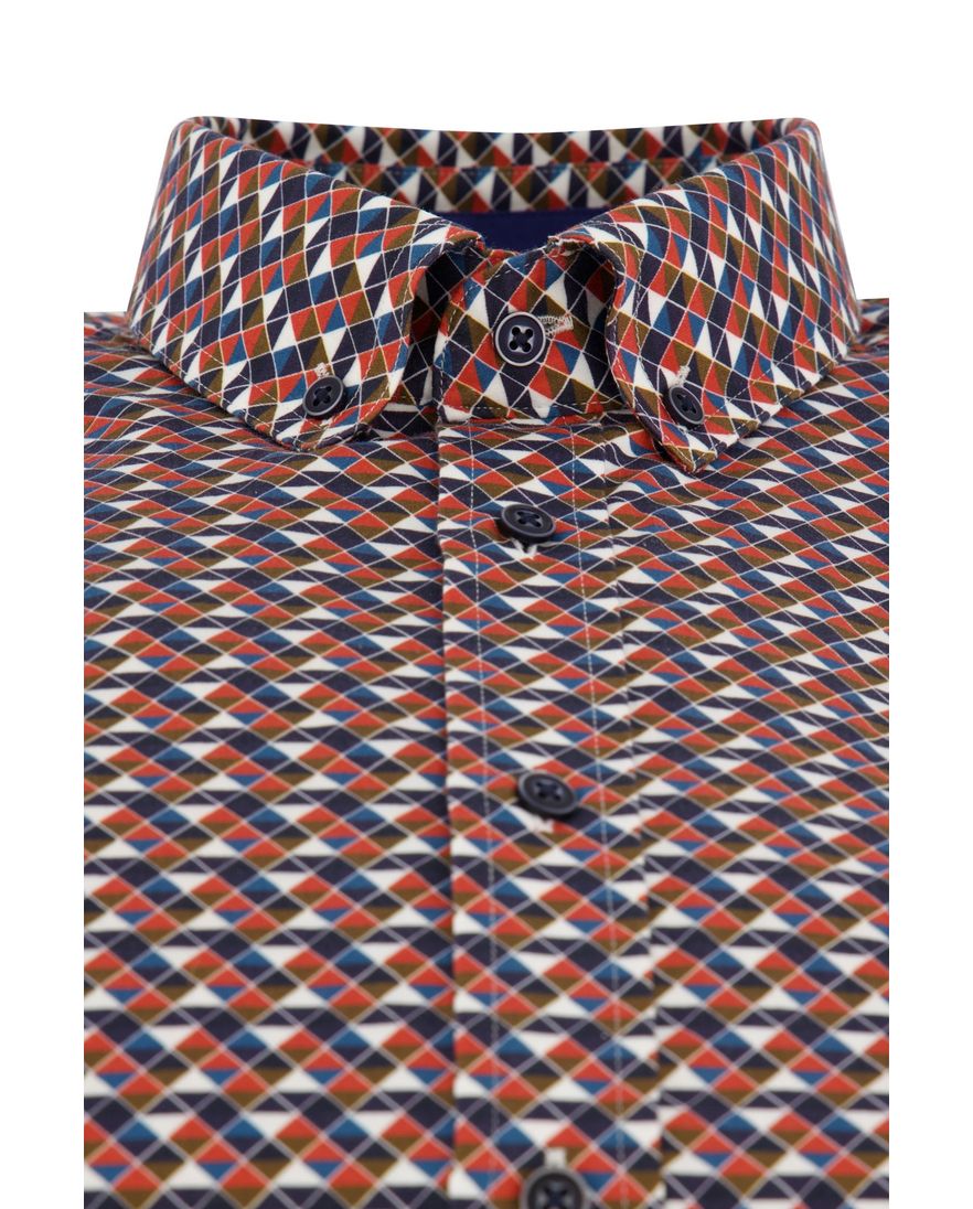 Giordano rood geprint casual overhemd wijde fit katoen
