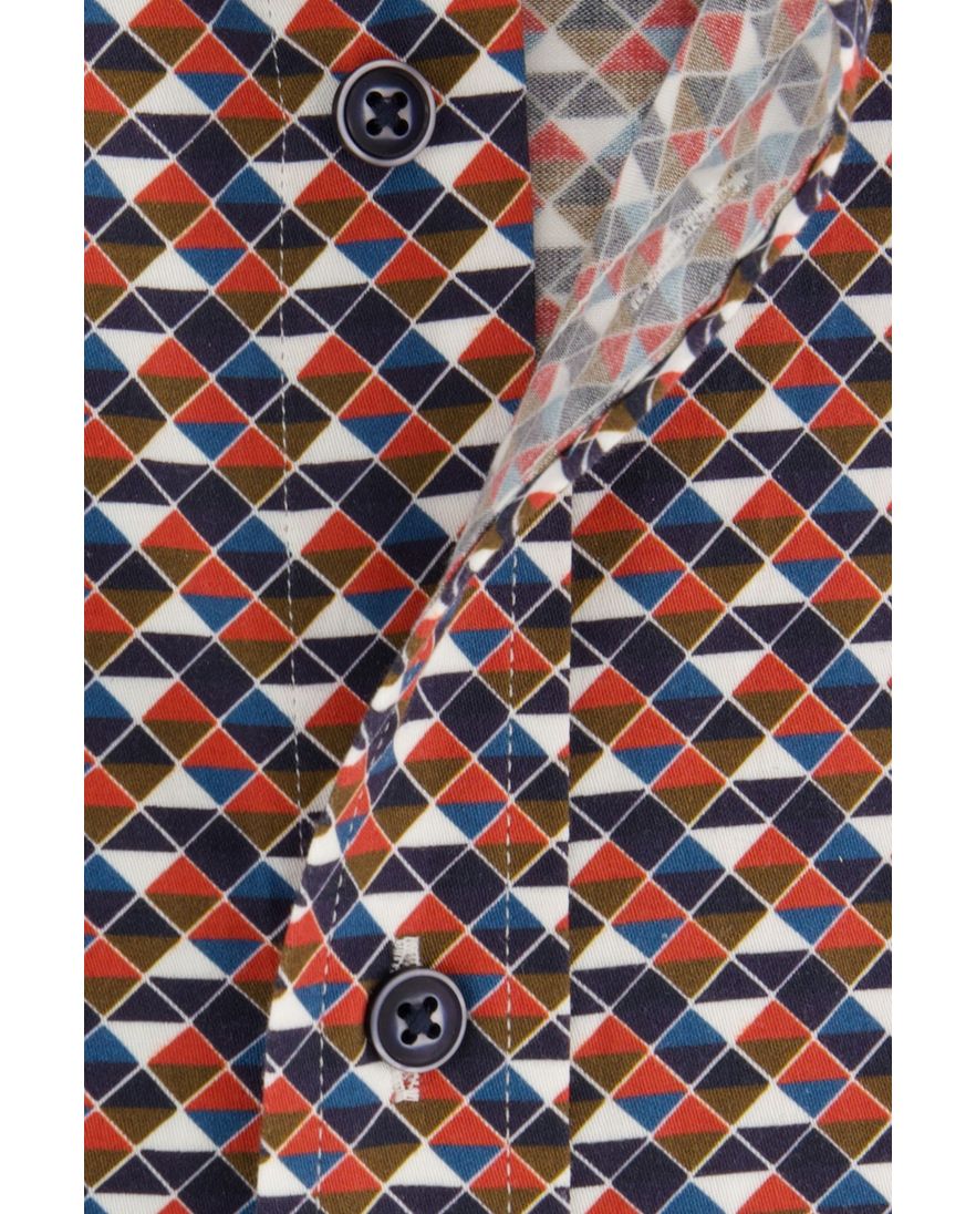 Giordano rood geprint casual overhemd wijde fit katoen