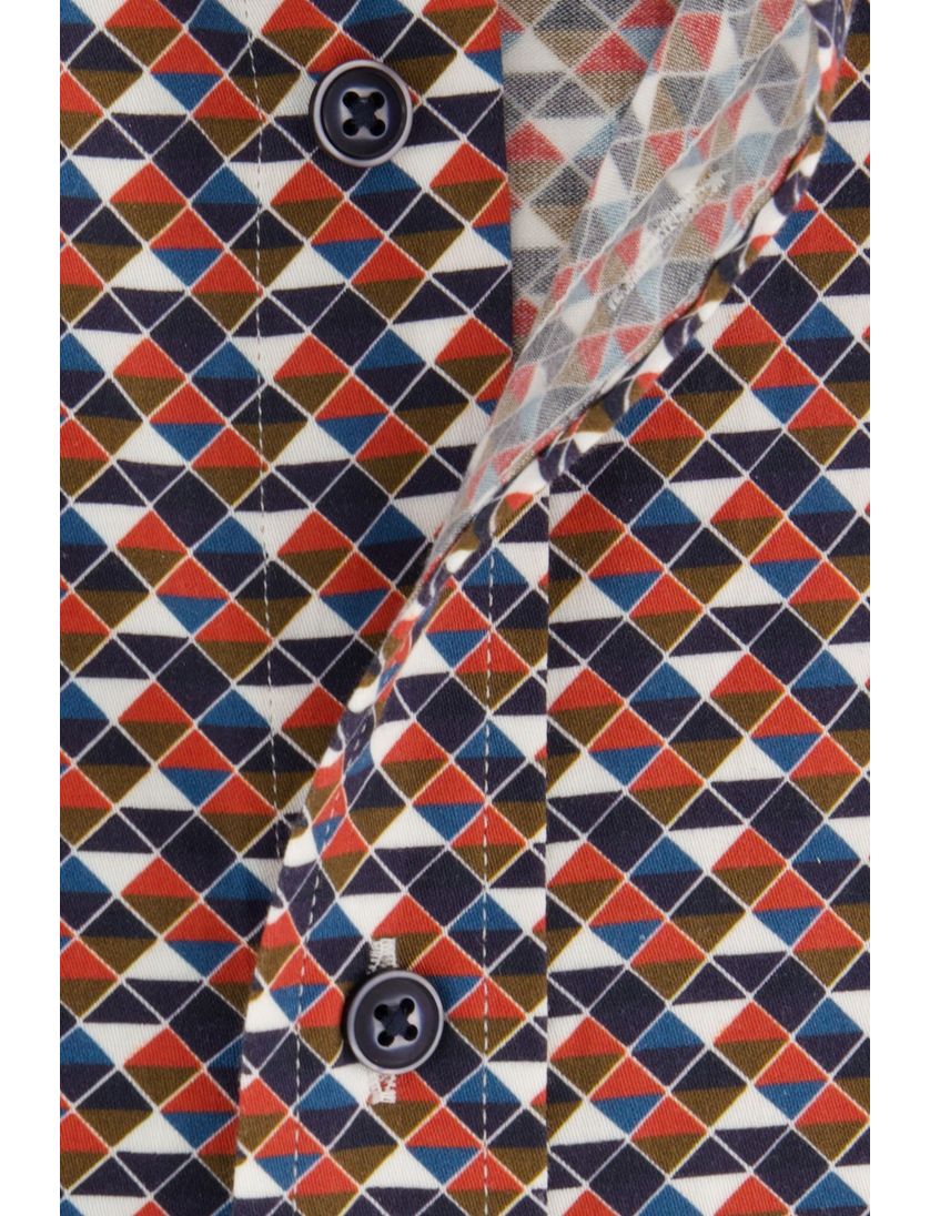 Giordano wijde fit casual overhemd rood geprint katoen