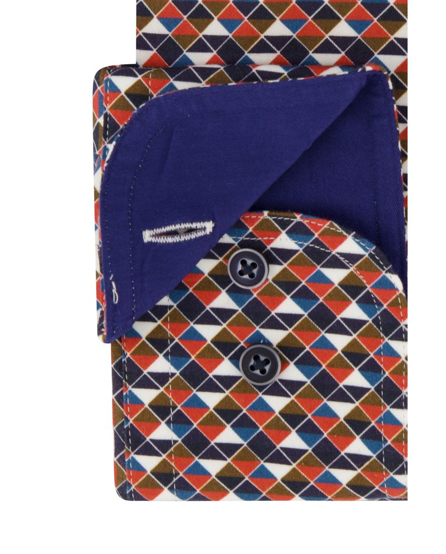 Giordano rood geprint casual overhemd wijde fit katoen