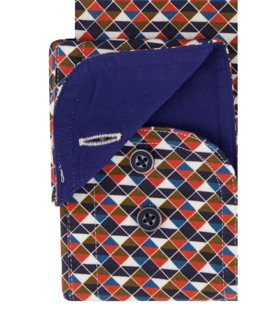 Giordano wijde fit casual overhemd rood geprint katoen