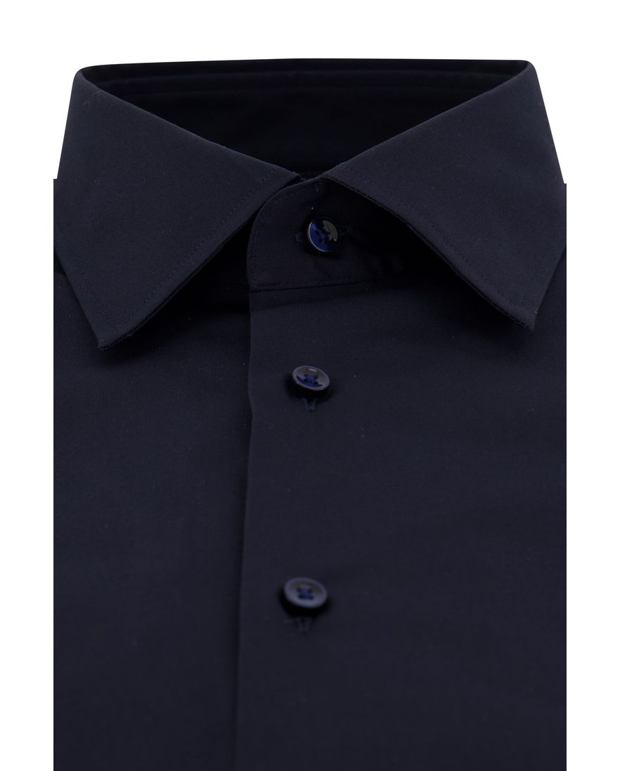 Hugo Boss H-HANK overhemd slim fit donkerblauw effen katoen