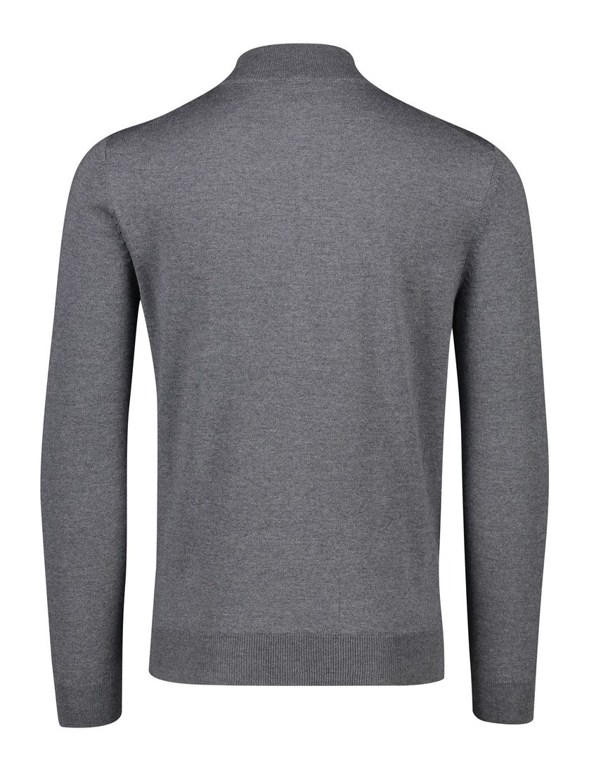 Hugo Boss vest Balonso opstaande kraag fris grijs rits effen wol