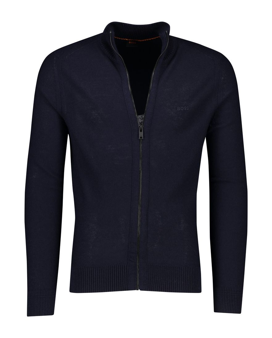 Hugo Boss vest navy merinowol