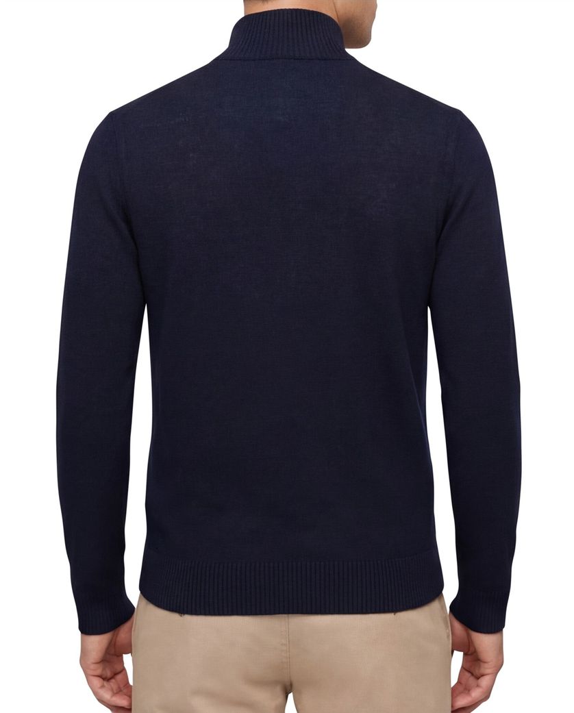 Hugo Boss vest navy opstaande kraag merinowol