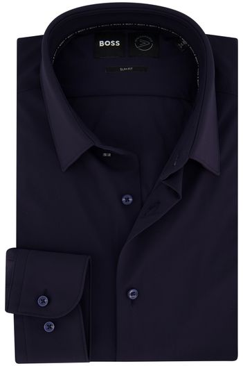 Hugo Boss Business overhemd BOSS slim fit donkerblauw effen