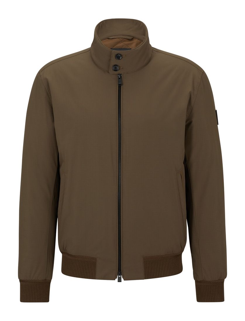 Hugo Boss tussenjas bruin effen normale fit