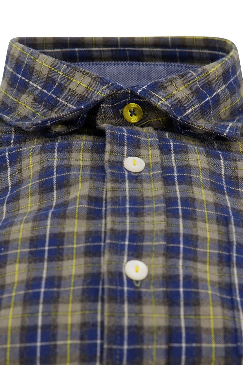 NZA Hampden overhemd normale fit donkerblauw geruit katoen