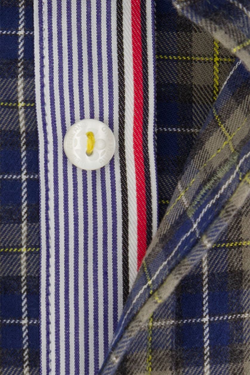 NZA Hampden overhemd normale fit donkerblauw geruit katoen