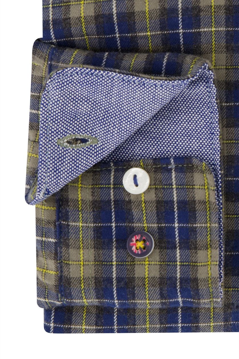 NZA Hampden overhemd normale fit donkerblauw geruit katoen