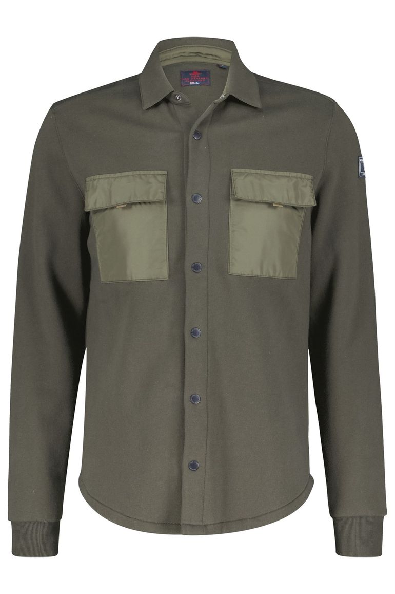 New Zealand overshirt Otakou groen effen katoen