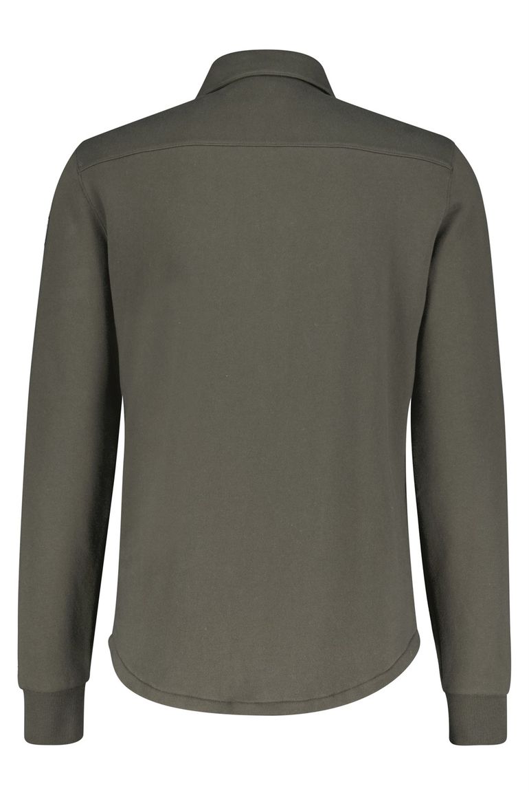 New Zealand overshirt Otakou groen effen katoen