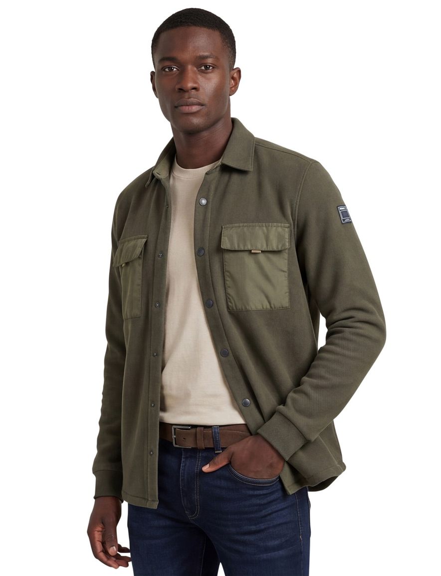 New Zealand overshirt Otakou groen effen katoen