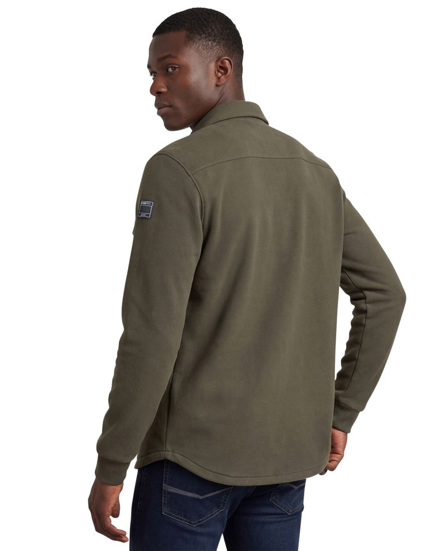 Overshirt New Zealand Otakou legergroen effen katoen