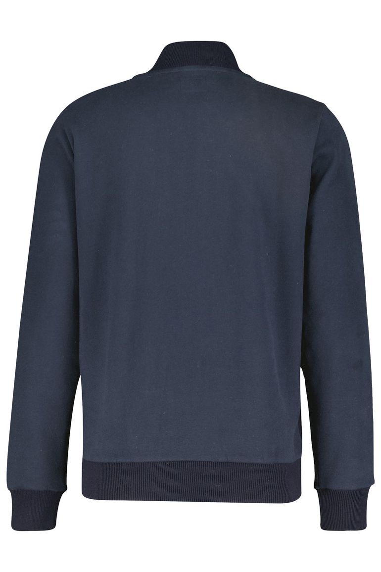 New Zealand vest Ngamotu opstaande kraag navy rits geprint katoen