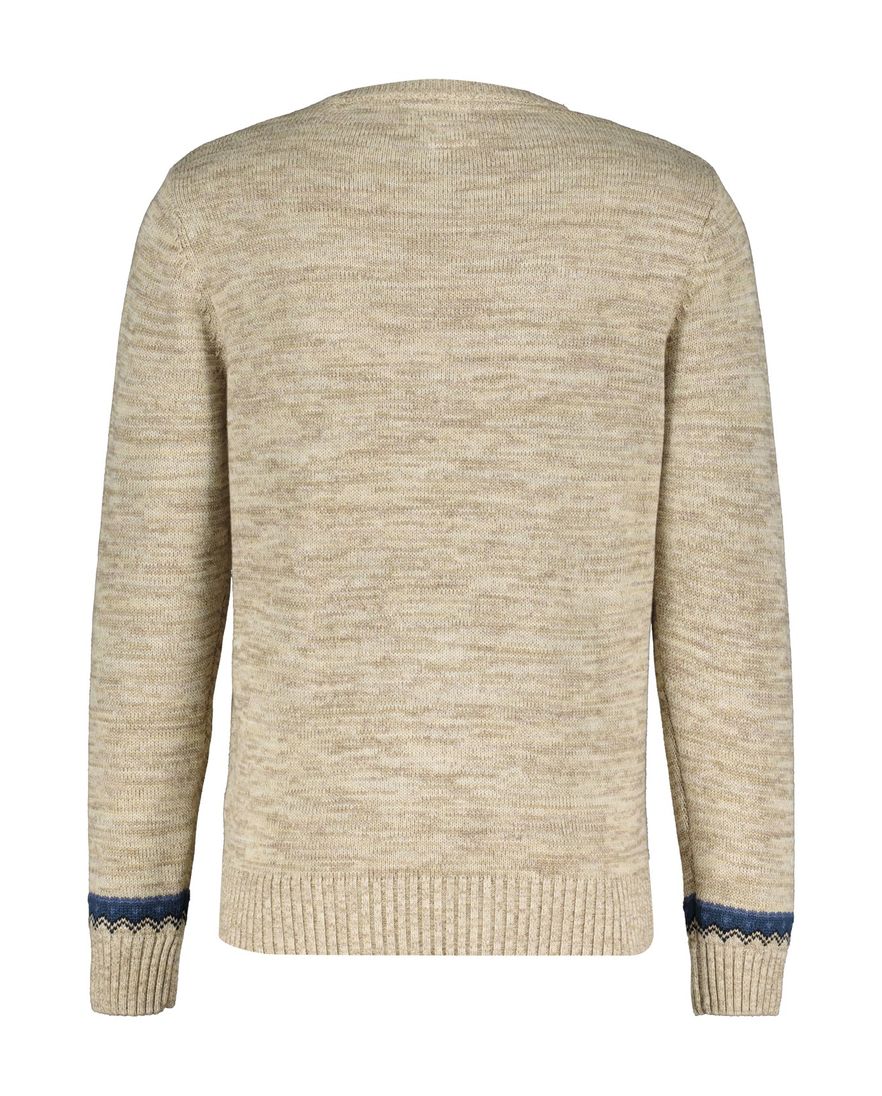 New Zealand Ngatotara trui ronde hals beige met print