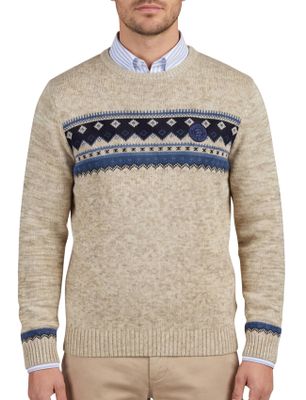 New Zealand New Zealand Ngatotara trui ronde hals beige met print