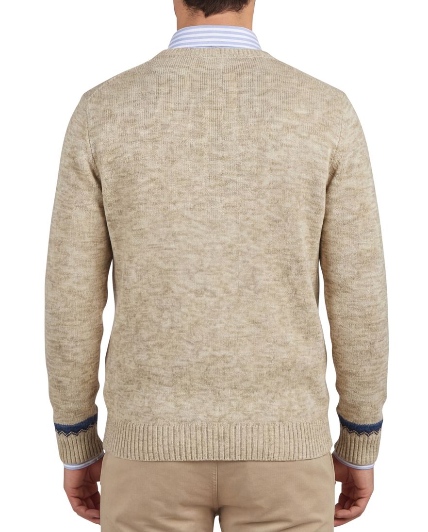 New Zealand Ngatotara trui ronde hals beige met print