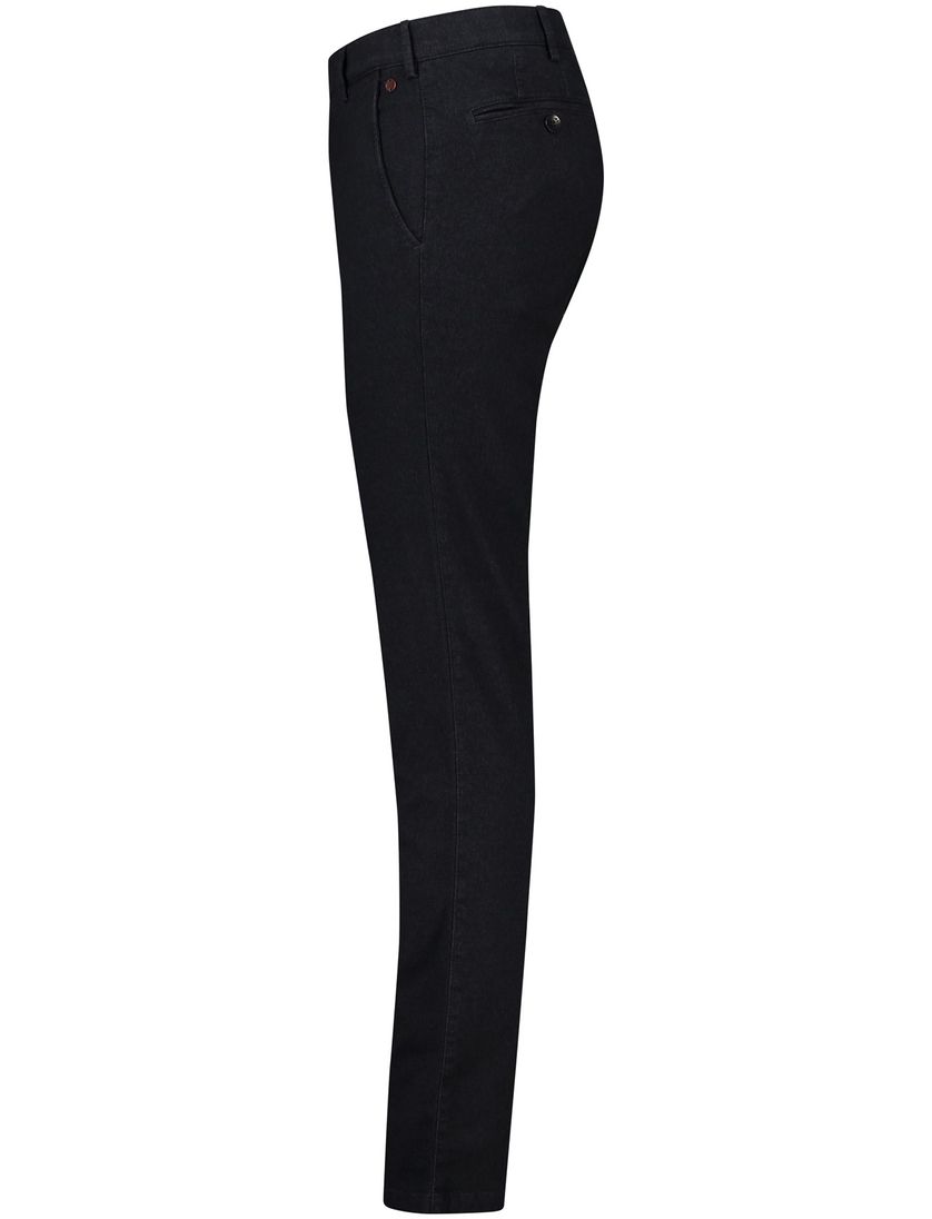 Meyer katoenen broek Bonn zwart effen katoen normale fit
