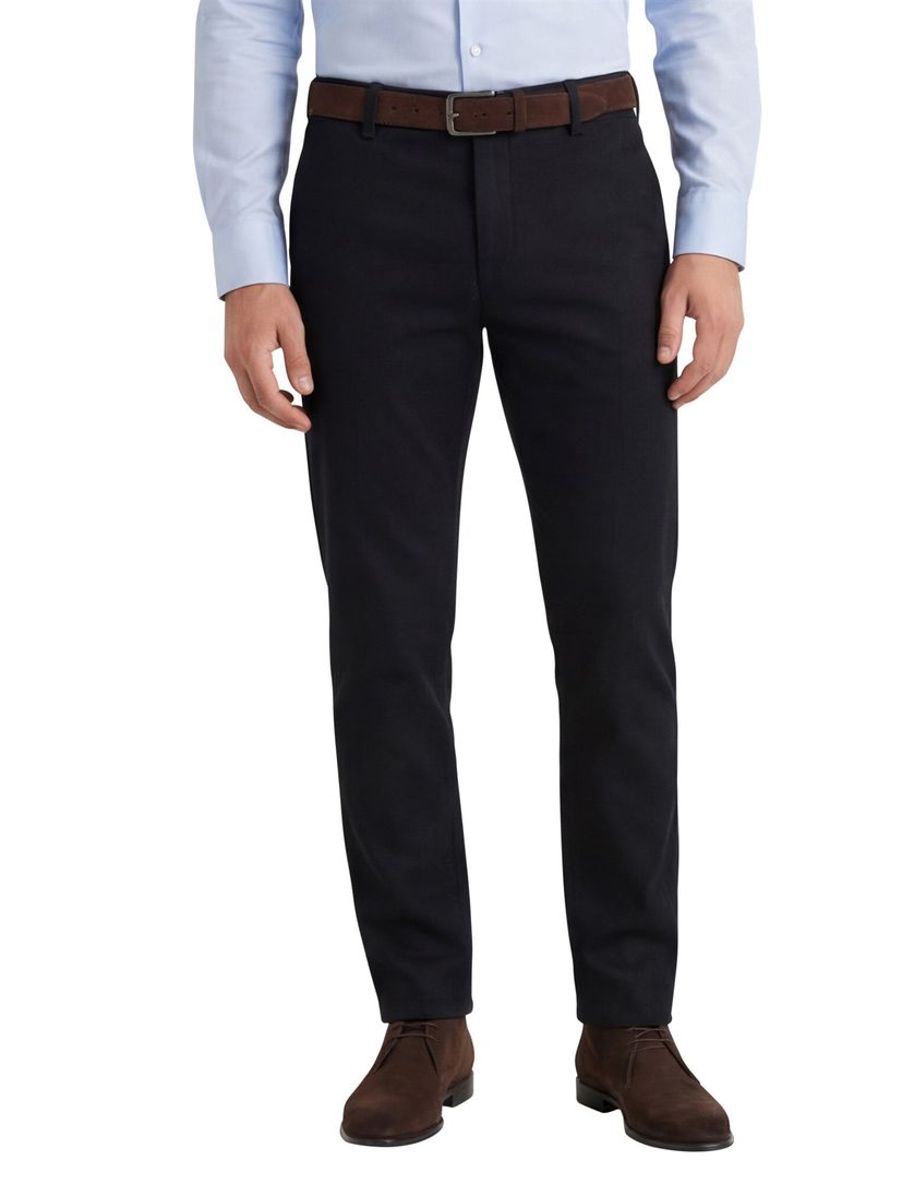 Meyer katoenen broek Bonn zwart effen katoen normale fit