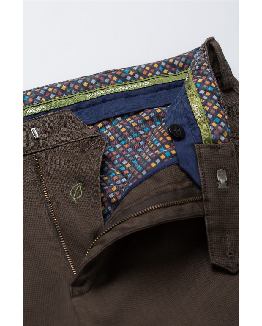 Meyer broek bruin katoen perfect fit